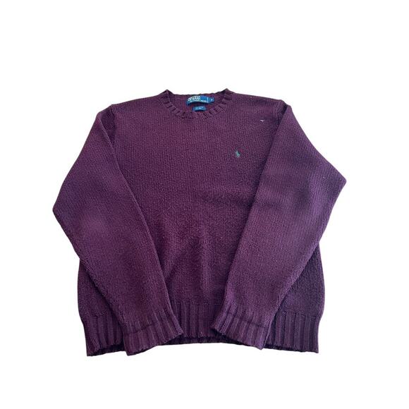 Polo by Ralph Lauren Women's Purple Cotton Blended Crew Neck Sweater Size Medium - Picture 1 of 4